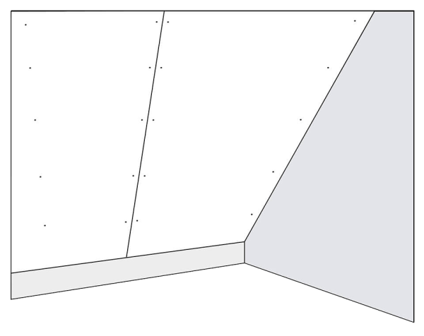 ff-pir, finnfoam Остаточний вигляж утепленої поверхні панелями FF-PIR та гіпсокартоном мансардного примізення.