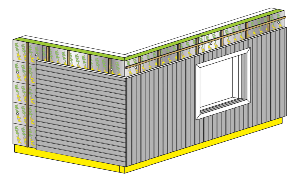 Вентильований фасад з дерев'яним сайдингом.